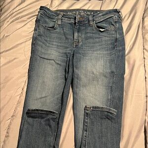 American Eagle Outfitters Women's Classic Blue Straight Leg Jeans